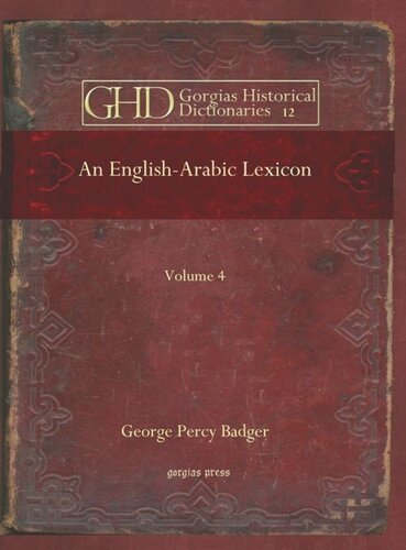 An Englisharabic Lexicon George Percy Badger