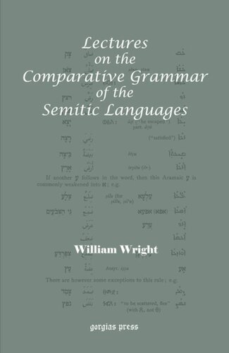 Lectures On The Comparative Grammar Of The Semitic Languages With A New Introduction By Patrick Bennett William Wright