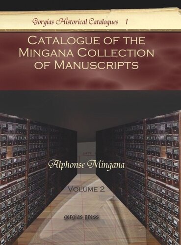Catalogue Of The Mingana Collection Of Manuscripts Alphonse Mingana