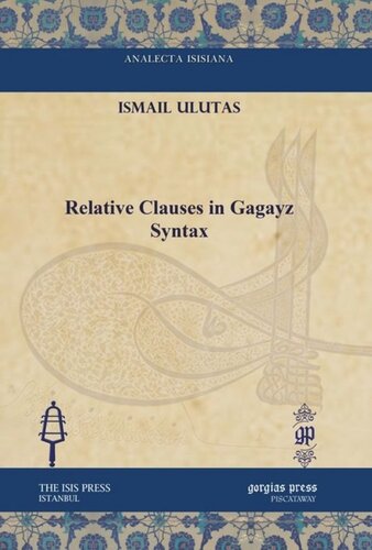 Relative Clauses In Gagayz Syntax Ismail Ulutas