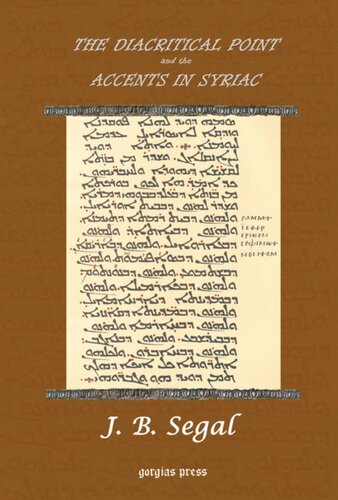 The Diacritical Point And The Accents In Syriac J B Segal