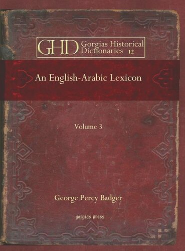 An Englisharabic Lexicon George Percy Badger