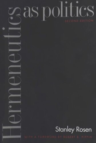 Hermeneutics As Politics Deborah Hertz