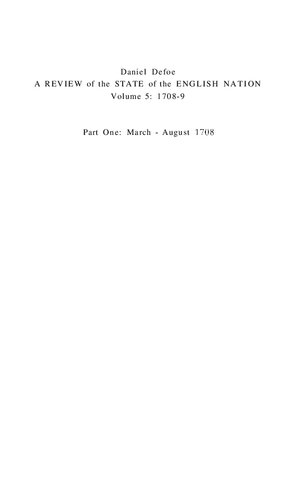 Defoes Review 170413 Volume 5 17089 1st Edition John Mcveagh