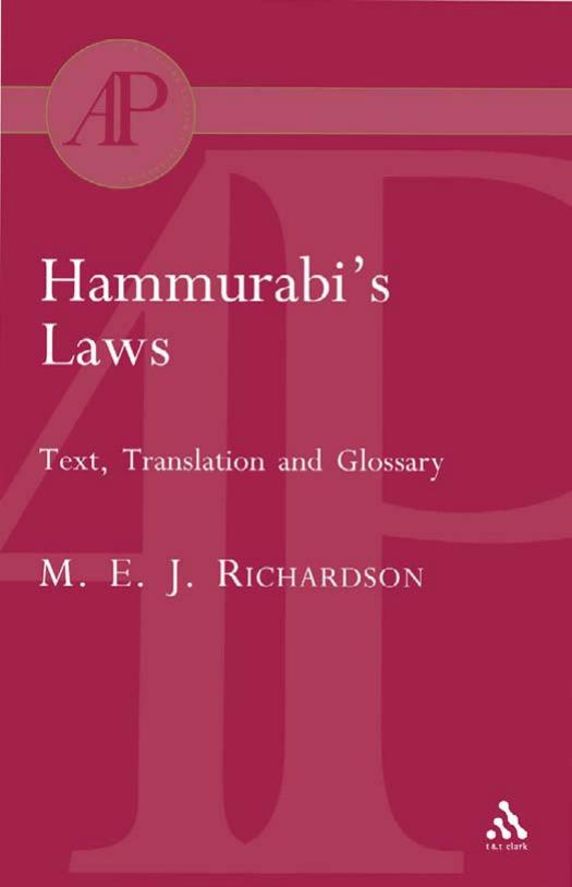 Hammurabis Laws 2004th Edition M E J Richardson