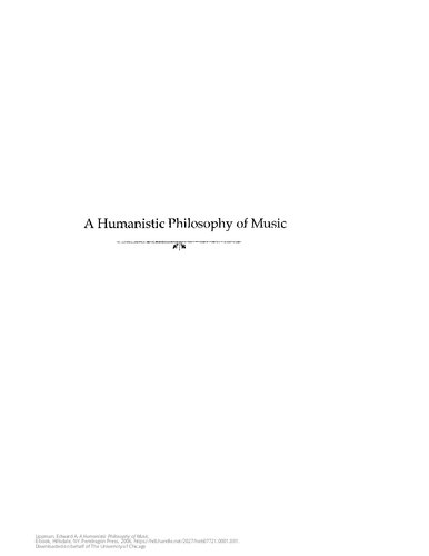 A Humanistic Philosophy Of Music Edward A Lippman