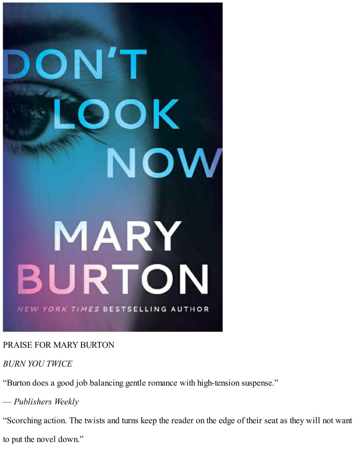 Dont Look Now Mary Burton