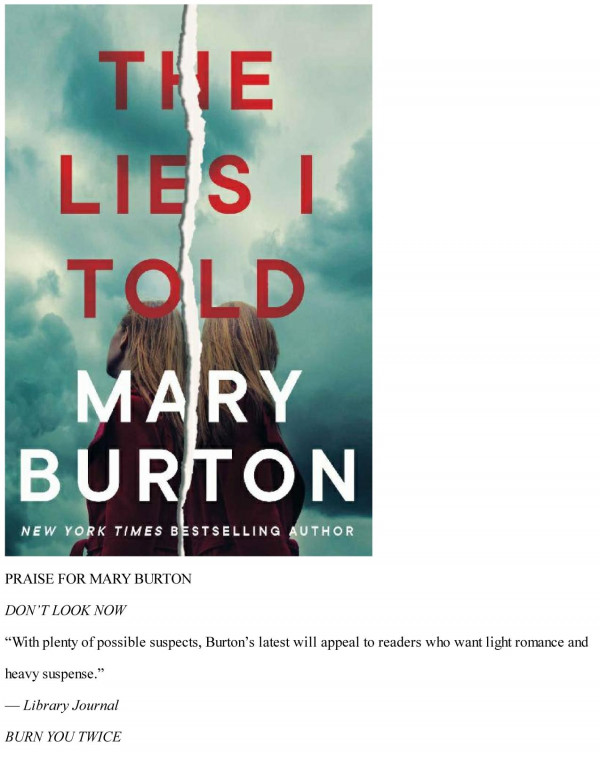 The Lies I Told Mary Burton