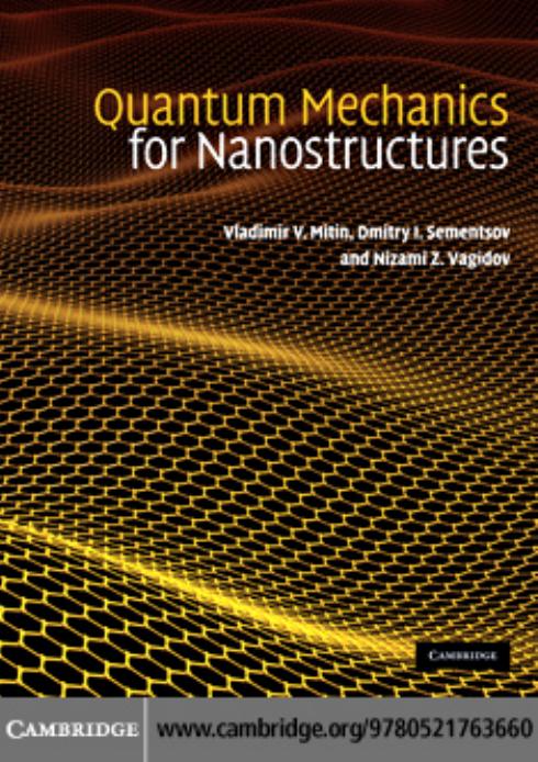 Quantum Mechanics For Nanostructures Vladimir V Mitin Dmitry I Sementsov