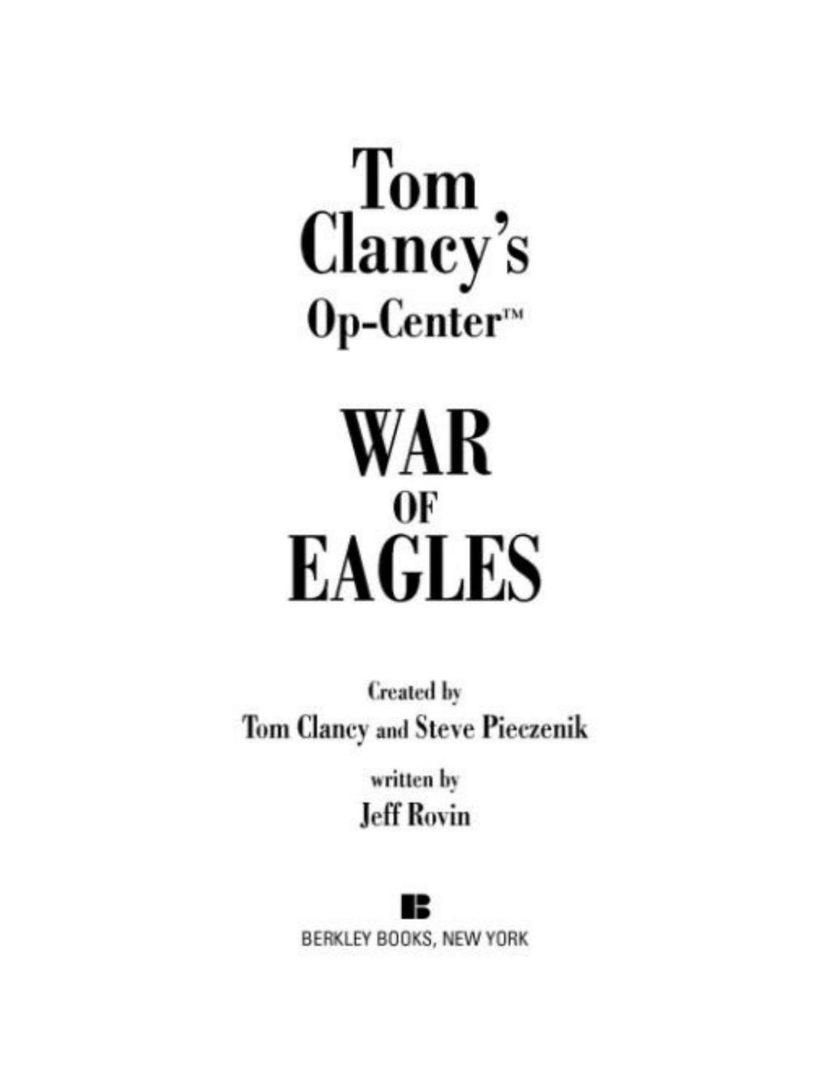 Op Center 12 War Of Eagles Tom Clancy