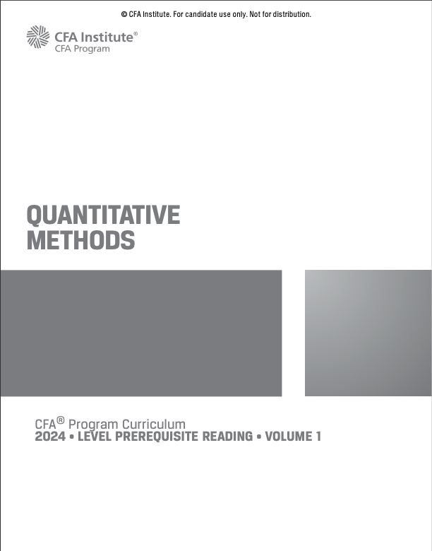 2024 Cfa Program Prerequisite Reading Volume 1 Quantitative Methods 1st Edition Cfa Institute