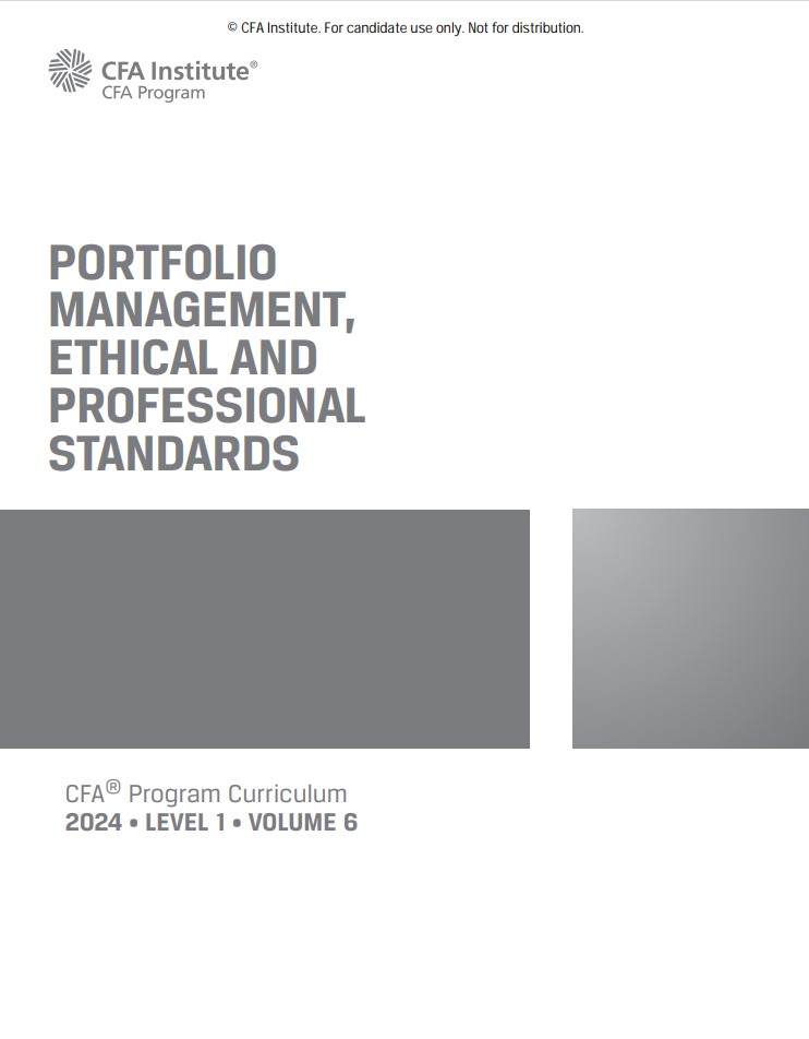2024 Cfa Program Curriculum Level I Volume 6 Portfolio Management Ethical And Professional Standards 1st Edition Cfa Institute
