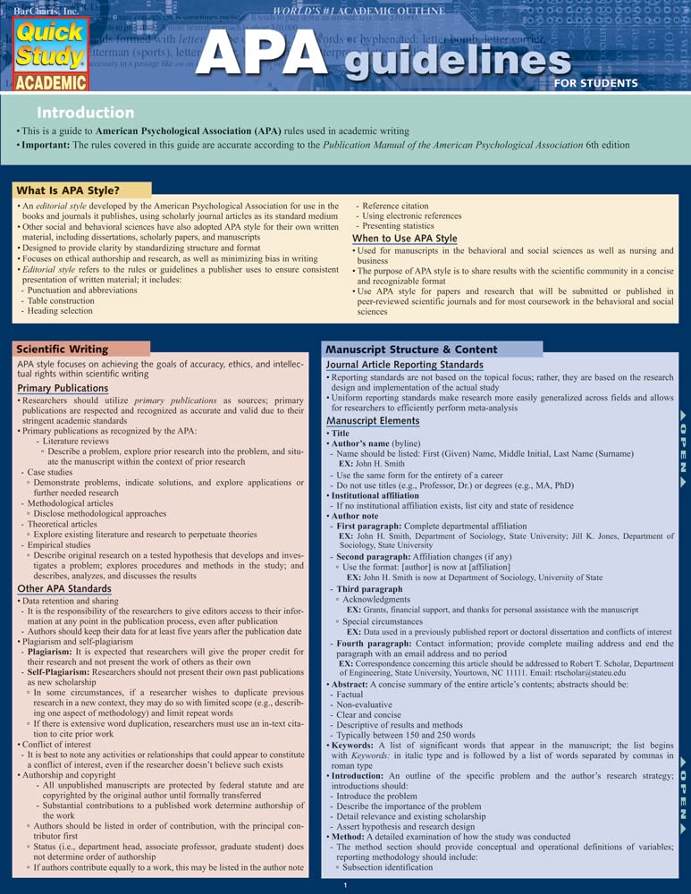 Apa Guidelines For Students 1st Edition Thomas Smith Kaitlyn Turch