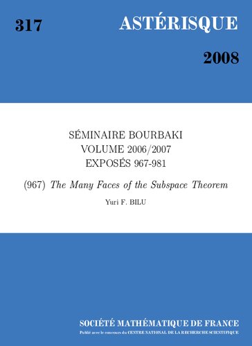 Séminaire Bourbaki Volume 20062007 Exposes 967981 Séminaire Bourbaki