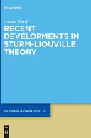Recent Developments In Sturmliouville Theory Anton Zettl