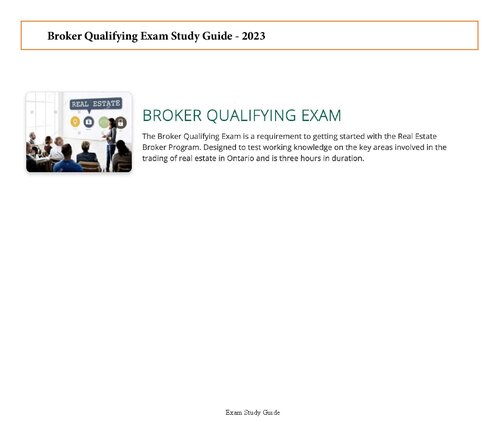 Broker Qualifying Exam Study Guide Humber College Real Estate Council Of Ontario Reco