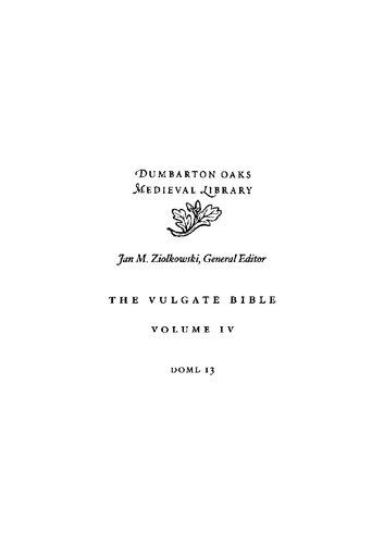 Vulgate Bible Volume Iv The Major Prophetical Books Douayrheims Translation Angela M Kinney