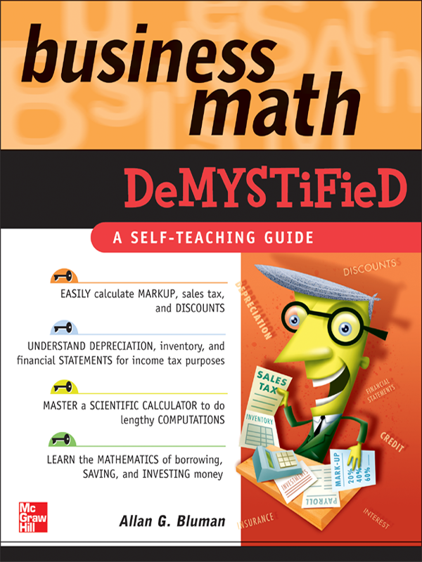 Business Math Demystified 1st Allan G Bluman