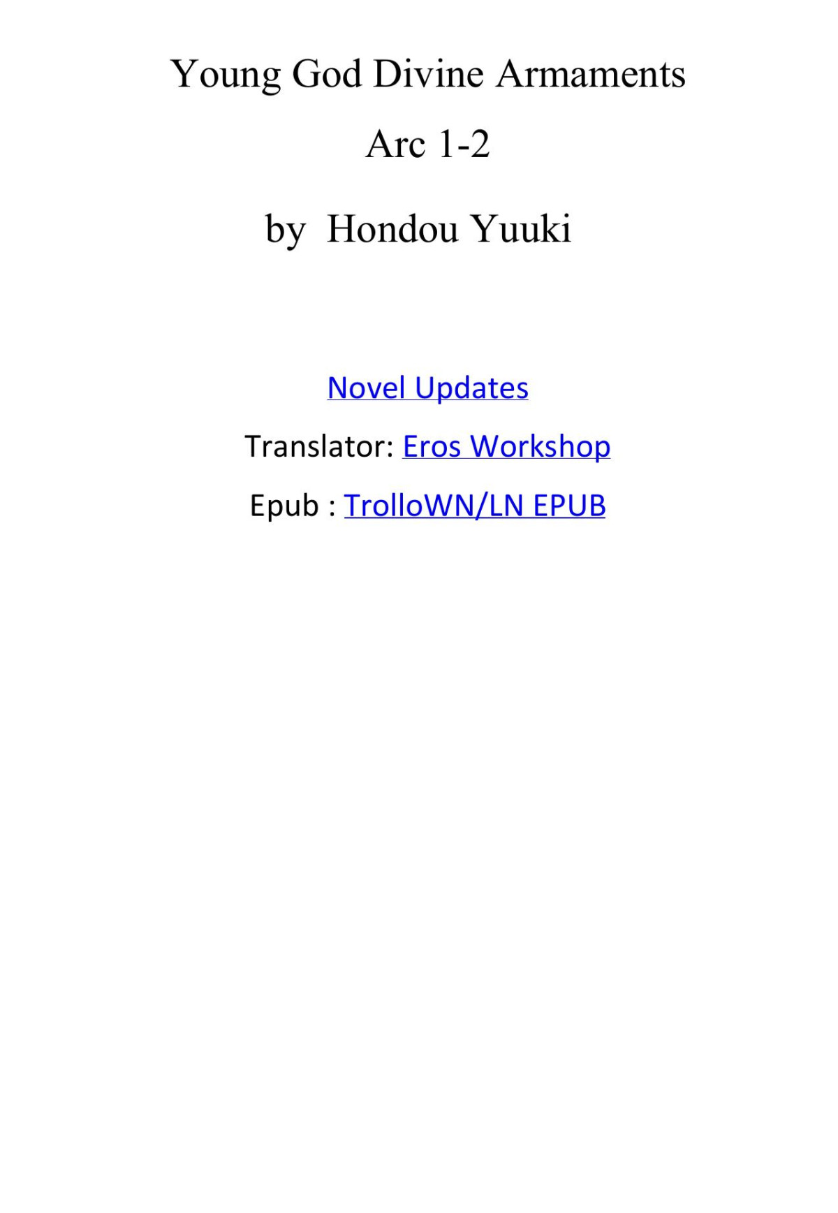Young God Divine Armaments Arc 12 Hondou Yuuki