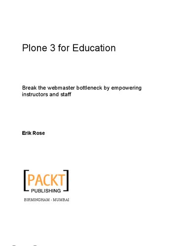 Plone 3 For Education Erik Rose
