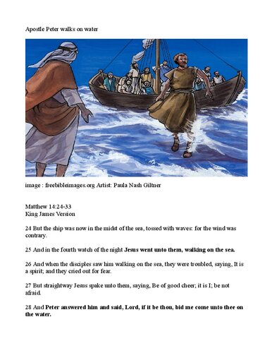 Apostle Peter Walks On Water 2023th Edition Biblical Stories