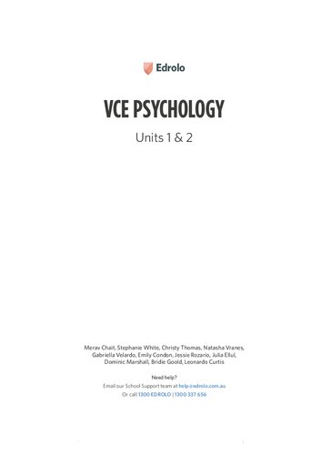 Edrolo Vce Psychology Units 1 2 Unknown