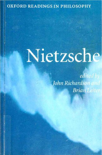 Nietzsche Oxford Readings In Philosophy John Richardson Editor