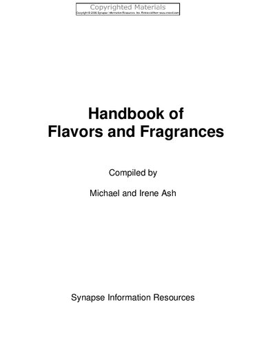 Handbook Of Flavors And Fragrances Ash Irene Ash Michael