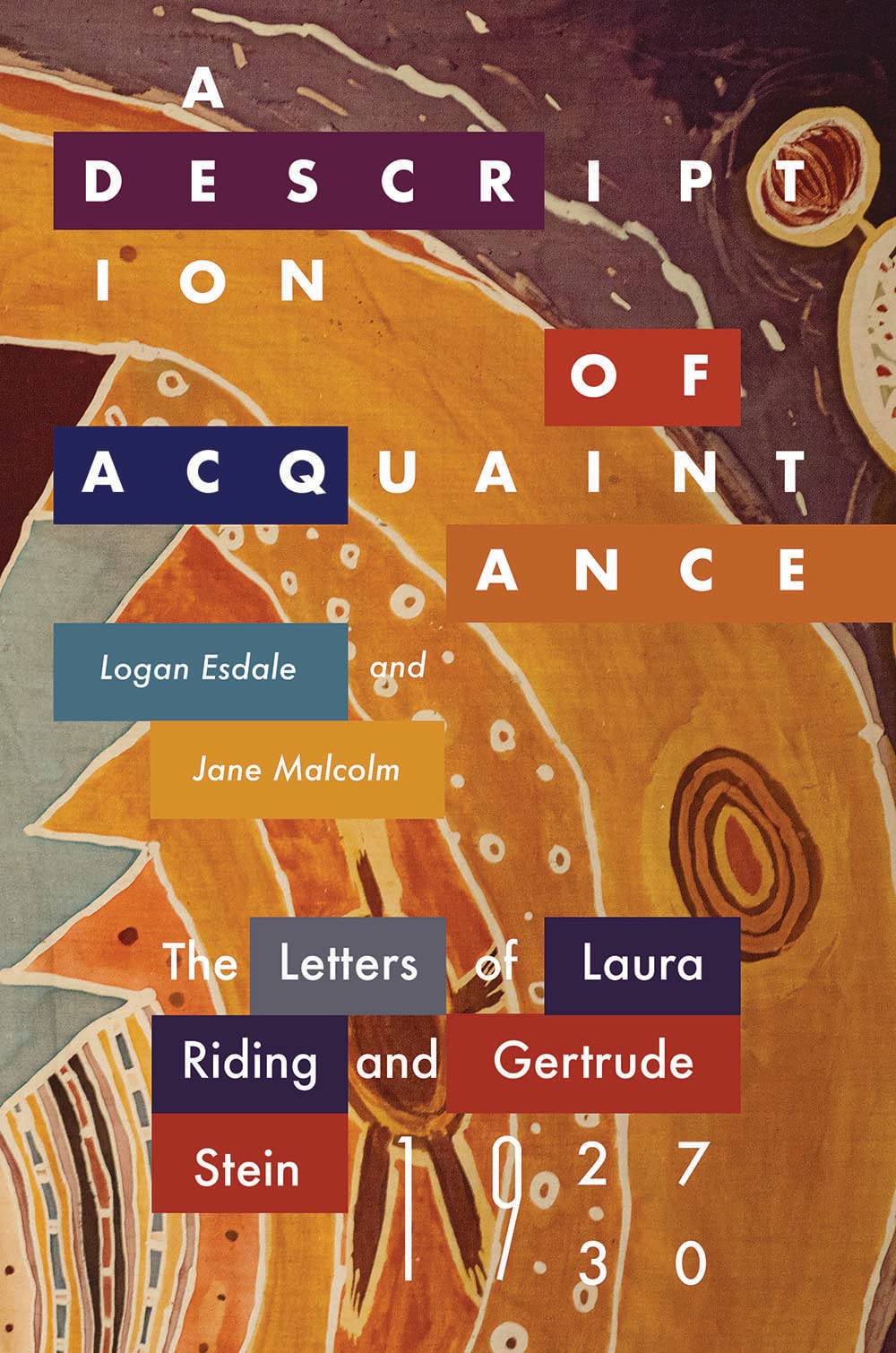 A Description Of Acquaintance The Letters Of Laura Riding And Gertrude Stein 19271930 1st Edition Jane Malcolm