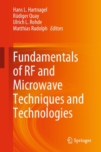 Fundamentals Of Rf And Microwave Techniques And Technologies Hans L Hartnagel
