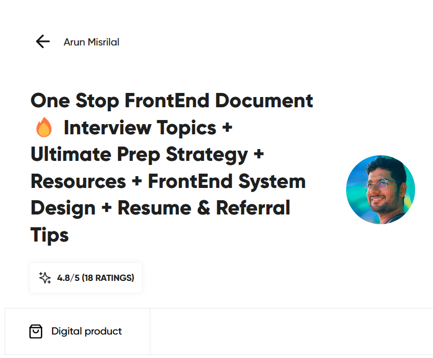 One Stop Frontend Document 1st Edition Arun Misrilal