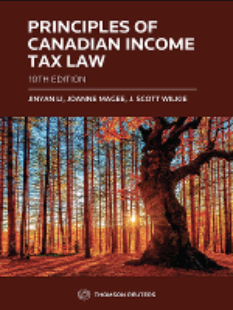 Principles Of Canadian Income Tax Law 10th Edition Jinyan Li
