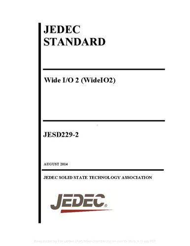 Jedec Standard Wide Io 2 Wideio2 Jesd2292 Jedec