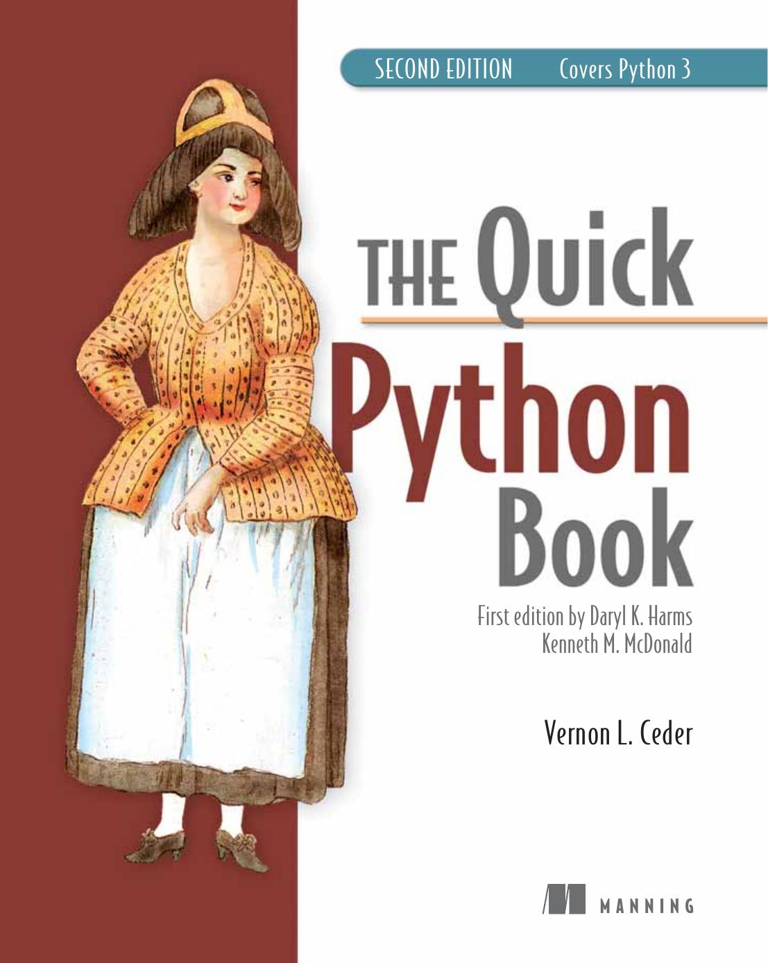 The Quick Python Book 2nd Edition Vernon L Ceder Naomi R Ceder