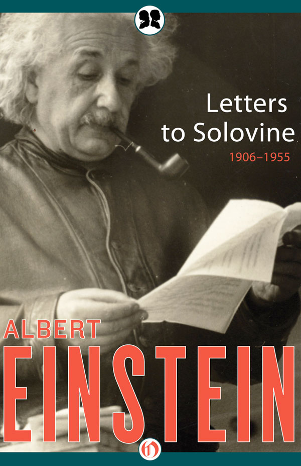 Letters To Solovine 19061955 Albert Einstein