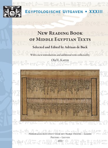 New Reading Book Of Middle Egyptian Texts A De Buck Oe Kaper