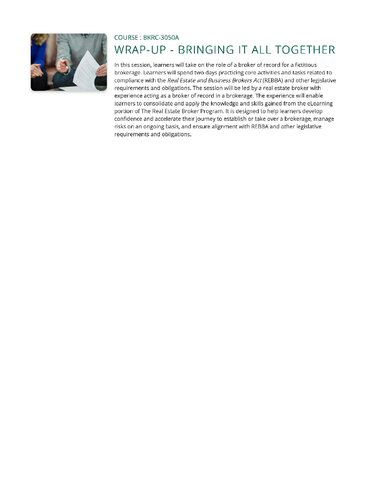 Broker Wrapup Bringing It All Together Real Estate Council Of Ontario Reco