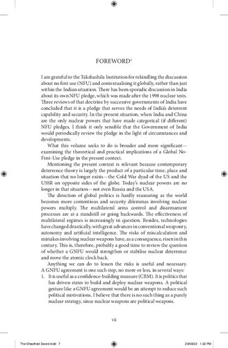 The Sheathed Sword From Nuclear Brink To No First Use Prakash Menon Aditya Ramanathan Editors