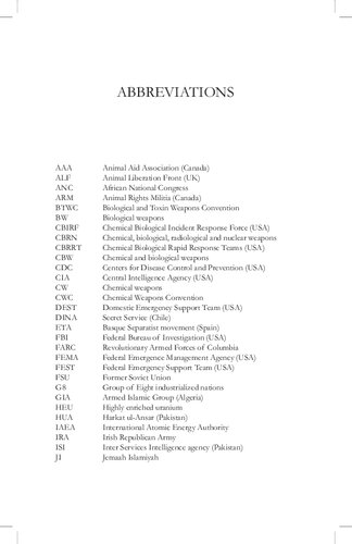 The Changing Face Of Terrorism How Real Is The Threat From Biological Chemical And Nuclear Weapons Benjamin Cole