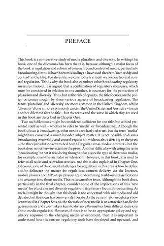 Broadcasting Pluralism And Diversity A Comparative Study Of Policy And Regulation Lesley Hitchens