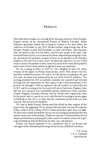 Encountering The Parables In Contexts Old And New T E Goud J R C Cousland John Harrison Editors