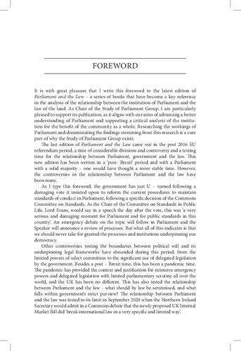 Parliament And The Law Alexander Horne Louise Thompson Ben Yong Editors