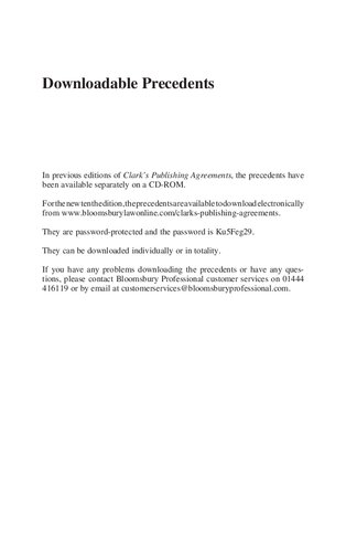 Clarks Publishing Agreements A Book Of Precedents Lynette Owen