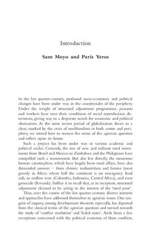 Reclaiming The Land The Resurgence Of Rural Movements In Africa Asia And Latin America Sam Moyo Paris Yeros Editors