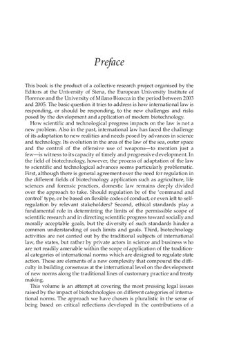 Biotechnology And International Law Francesco Francioni Tullio Scovazzi Editors
