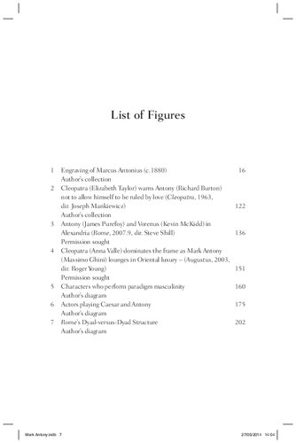 Mark Antony And Popular Culture Masculinity And The Construction Of An Icon Rachael Kelly