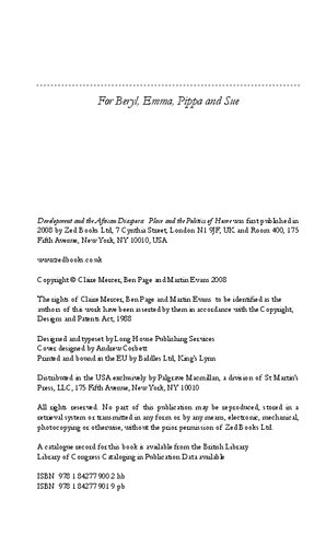 Development And The African Diaspora Place And The Politics Of Home Claire Mercer Ben Page Martin Evans