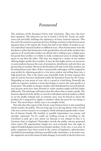 Parallel Trade In Europe Intellectual Property Competition And Regulatory Law Christopher Stothers