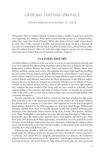 A Cultural History Of Memory In The Early Modern Age Volume 3 Marek Tamm Alessandro Arcangeli Editors