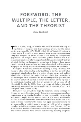 Mapping Multiple Literacies An Introduction To Deleuzian Literacy Studies Diana Masny David R Cole